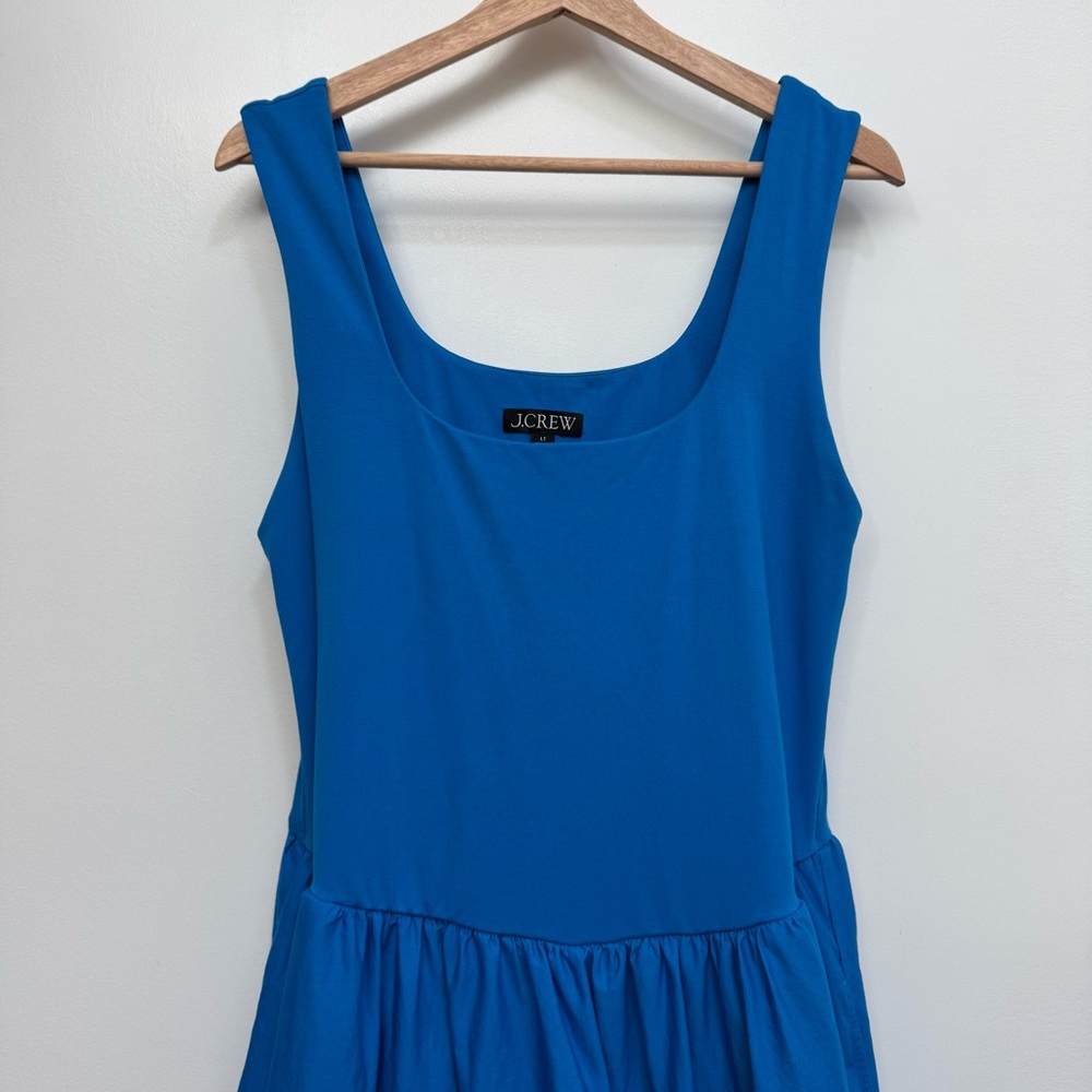 J. Crew Drop Waist Mixy Maxi Dress Women Large Tall Cotton Poplin Preppy Party - Picture 3 of 13